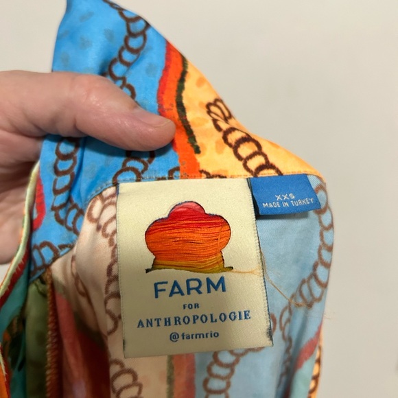 Anthropologie Farm Rio scarf print shirt dress size xxs - Picture 8 of 9